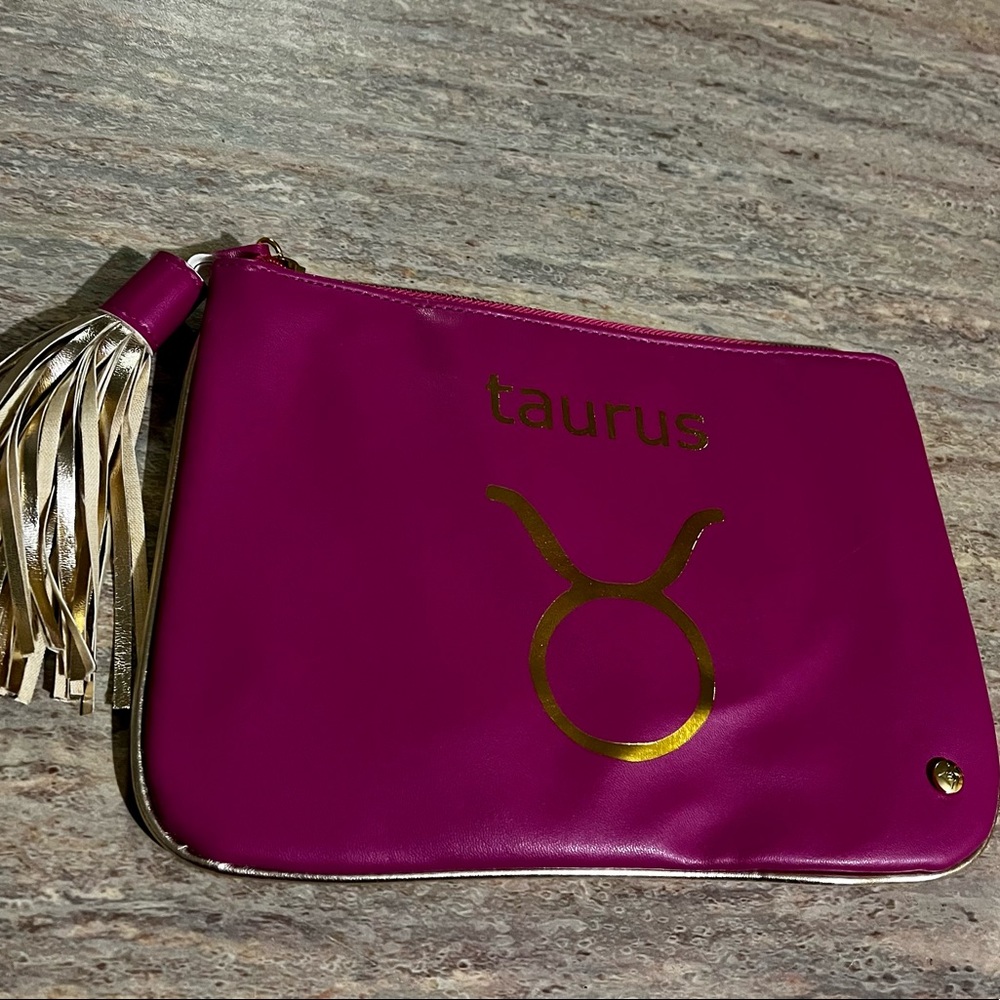 Taurus ♉️ zodiac sign cosmetic bag by Stephanie Johnson